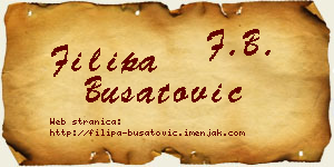 Filipa Bušatović vizit kartica